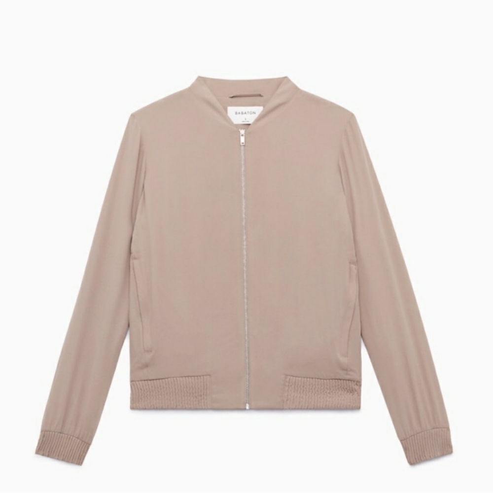 Reiss Women's Taupe Bomber Jacket